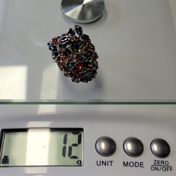 Egyptian Face Crystal Ring Stretch Colorful Ring Rainbow Crystal Adjustable Ring - Picture 11 of 11